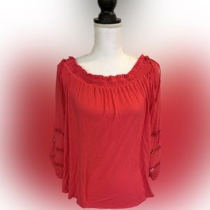 Crown & Ivy Petite XL Red Pullover Top Shirt